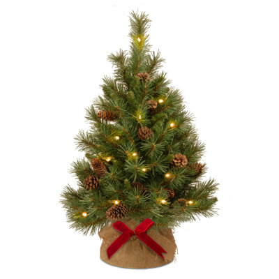 3' Pre-Lit Pine Christmas Tree