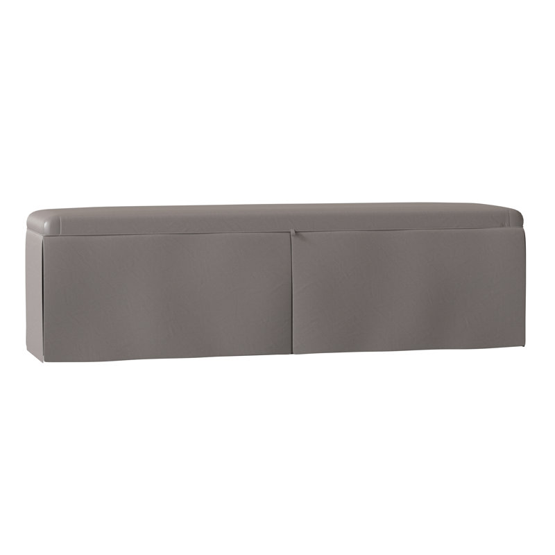 Banc de rangement à couvercle rabattable Ryan, H 21 po x l 72 po x P 18 po, Granit Brooke, Brun clair