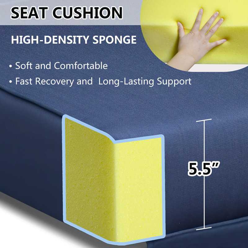 2Pcs Outdoor Chaise Lounge Cushion Cover,Only Covers, Navy