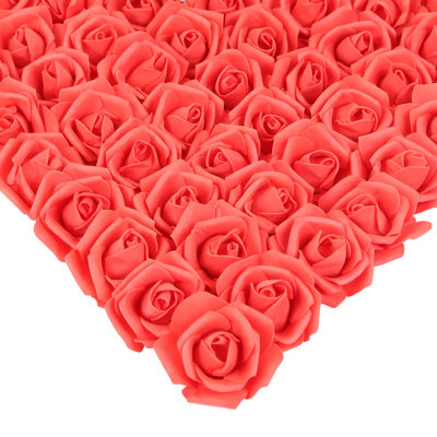 200 Pcs Artificial Rose Flower Heads, 1.97In Stemless Roses Artificial Rose Flower Heads For Crafts Fake Roses Heads Artificial Roses For DIY Craft Wedding Party Decoration Wedding Decorations Photobooth Props