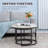 Round Nesting Tables Set Of 2, Stacking Coffee Table Set With Metal Frame For Living Room, Grey