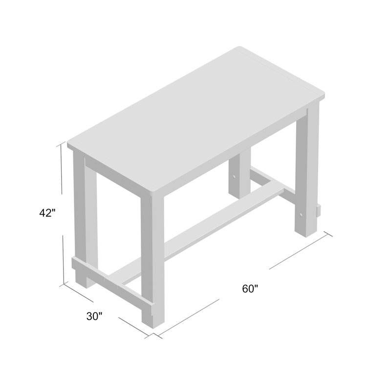 Table de salle à manger Adler, H 42 po x l 60 po x P 30 po, Brun