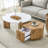 Modern MDF Coffee Table Set with Modular Design & Storage - Versatile Living Room Furniture with Rounded Edges & Anti-Slip Features
