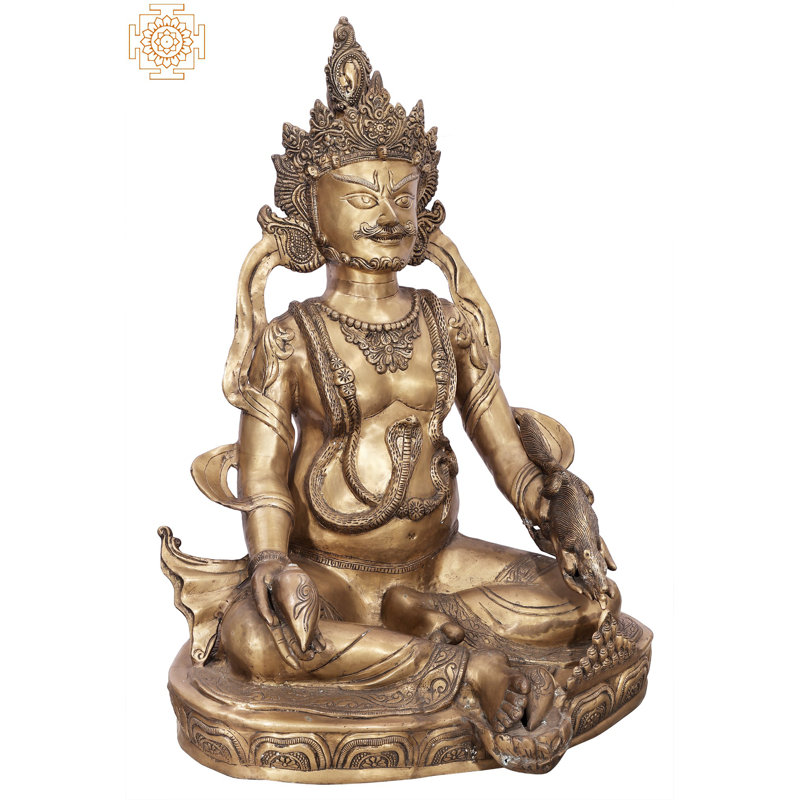 Grand bouddhiste Kubera en laiton