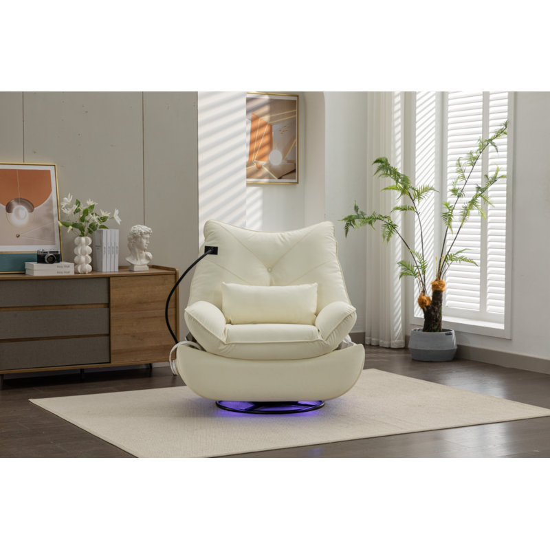 Fauteuil inclinable Montel, Polyuréthane blanc