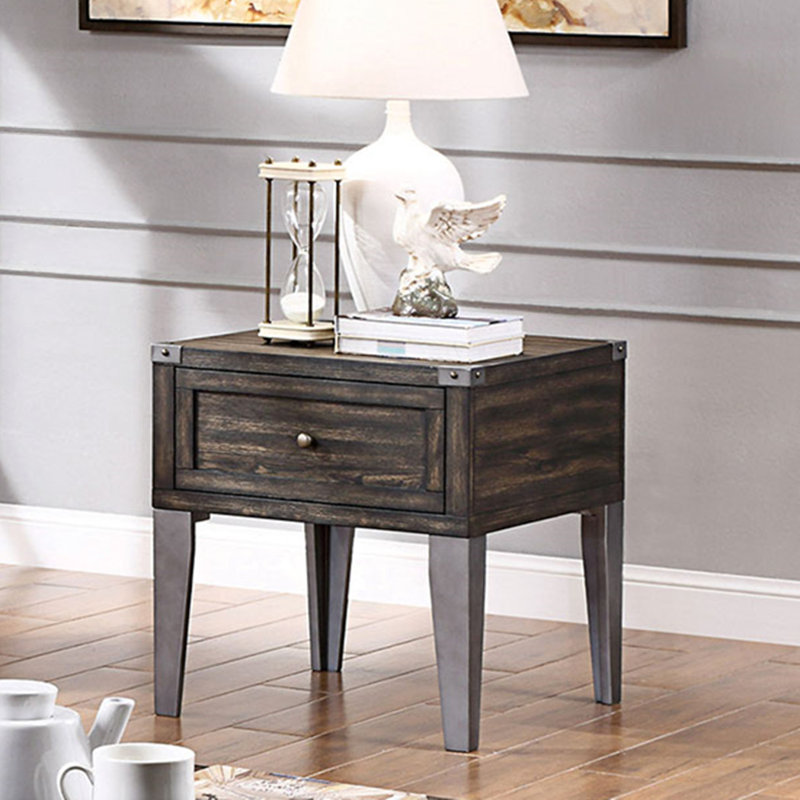 Catarina Solid Wood 1-Drawer End Table