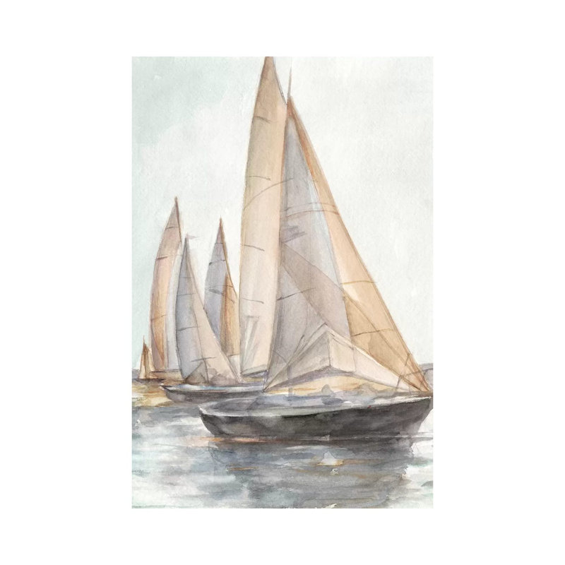 «Plein Air Voiliers II» par Ethan Harper - reproduction d'art, H 48 po x l 32 po x P 1,5 po, Toile tendue, Pas de tapis