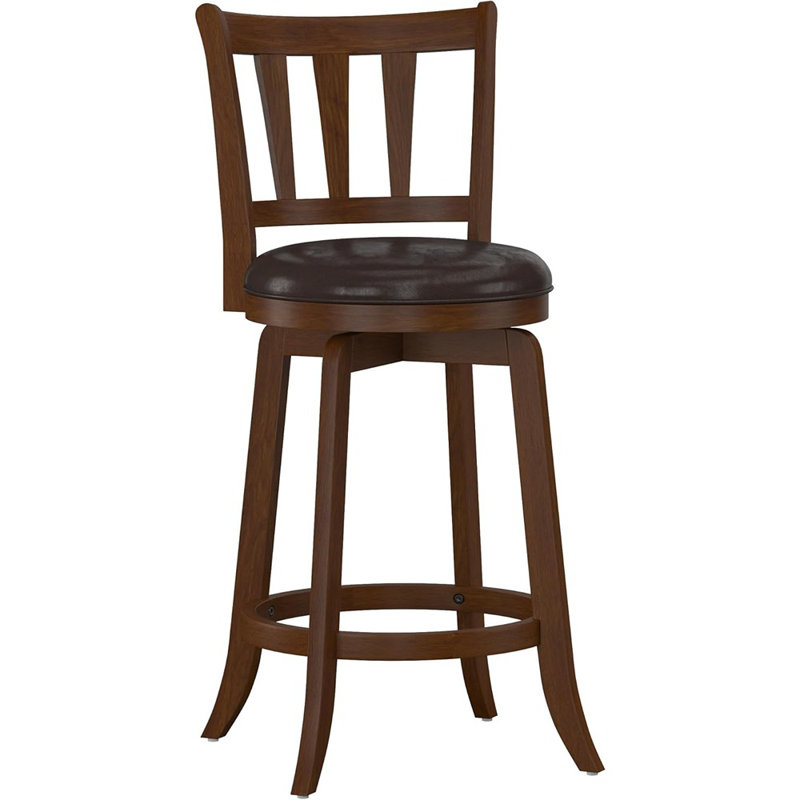 Counter-Height Swivel Stool, Cherry Finish