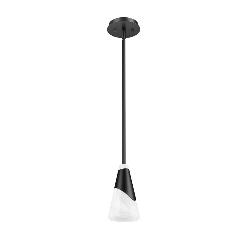 Luminaire suspendu 1 lumière Jamess, 13.25", Noir mat