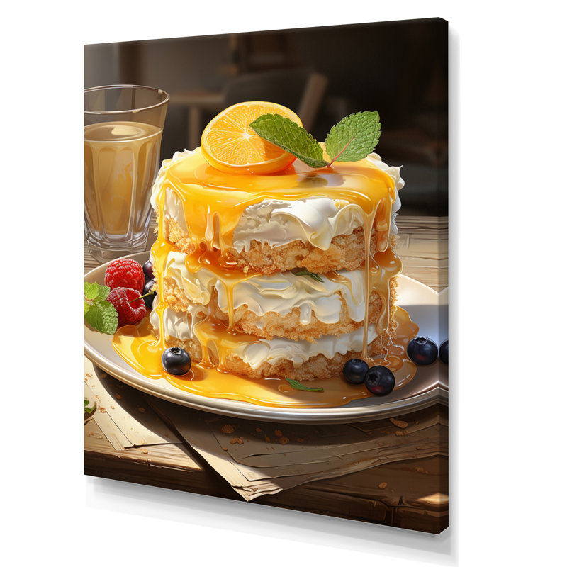 Ramanna Yellow Cheesecake Luxury, reproduction d'art sur toile, H 44 po x l 34 po x P 1,5 po, Toile tendue
