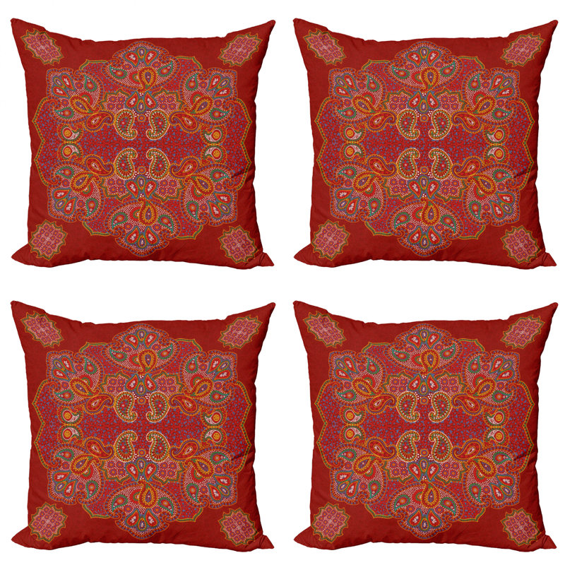 Ensemble de 4 taies décoratives Ambesonne Mandala, 16 po x 1 po