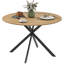 Table de salle à manger ronde pour 4 tables de cuisine avec pieds en acier brun et noir