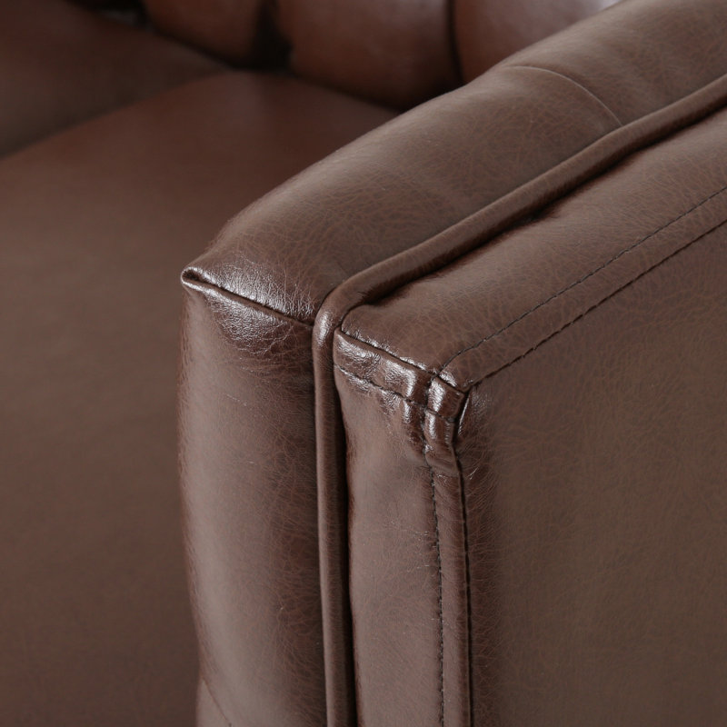 Canapé Redden , Simili cuir brun foncé