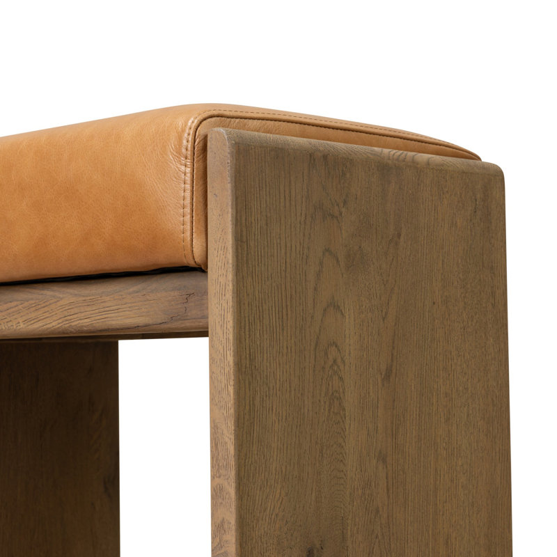 Nash Stool-Altair Mushroom-Bar, Sonoma Butterscotch/Genuine Leather, Counter Stool (26.97" Seat Height)