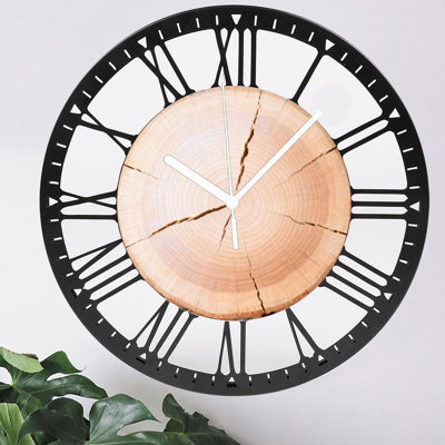 Horloge murale ronde en fer 10 po avec mouvement à quartz silencieux, chiffres romains, impression UV