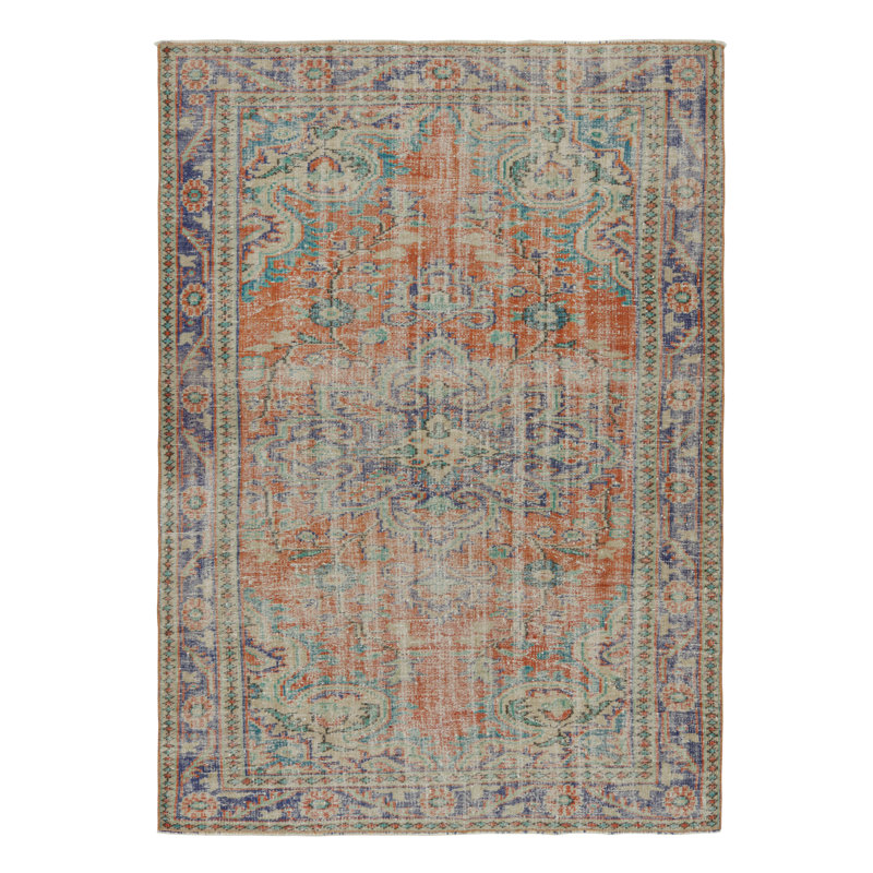 One-of-a-Kind Rectangle 5’6”x7’9” Hand Knotted Area Rug