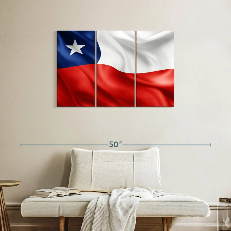 Drapeau du Chili flottant, H 24 po x l 38 po