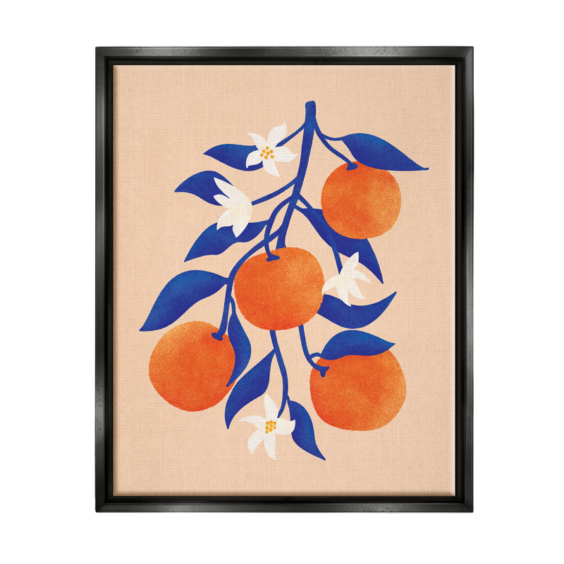 «Orange Tree» par JJ Design House LLC, Cadre flottant noir de jais, H 21 po x l 17 po x P 1,7 po