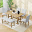 Ensemble de salle à manger 6 pièces Lourdez, table avec chaises rembourrées et banc-2067431812