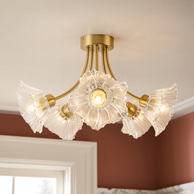 5-Light Semi Flush Mount for Dining Room Hallway