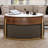 Modern Lift-Top Round Coffee Table With Hidden Storage, Walnut Veneer & Sintered Stone Top,3 Upholstered Nesting Ottomans, Space-Saving Design