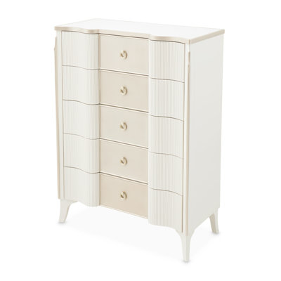 Commode 5 tiroirs La Marisia - Perle crémeuse