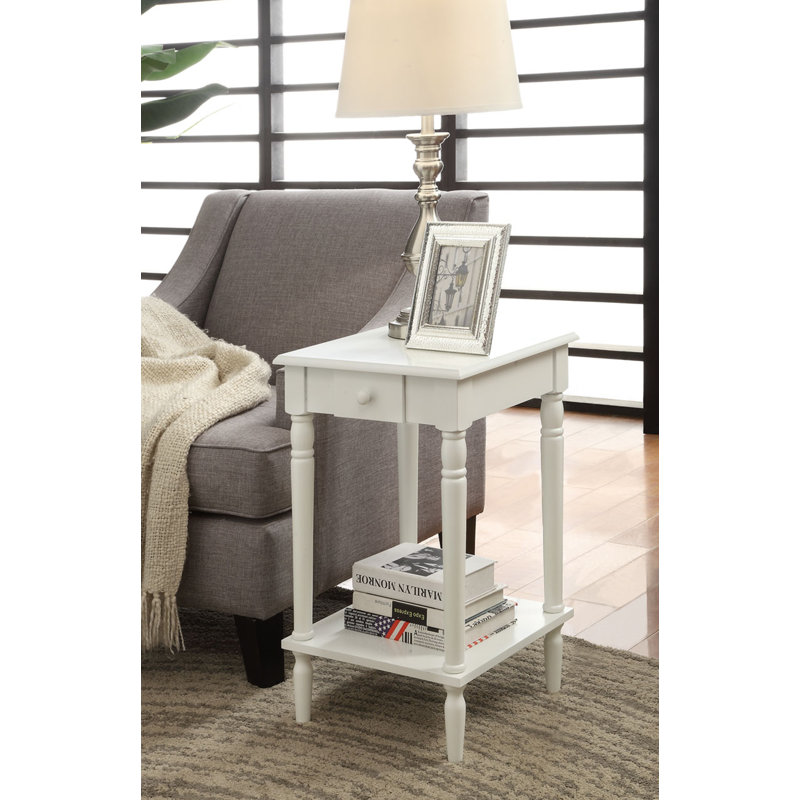 Table de bout avec rangement Ariella, Blanc