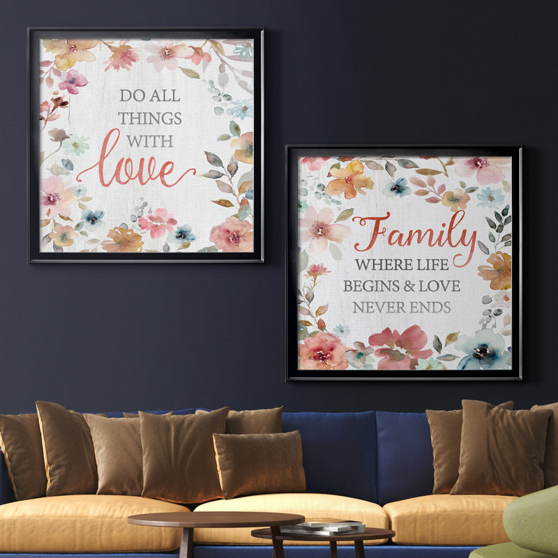 «Do All Things», ensemble de 2 impressions, Pas de tapis, H 17,5 po x l 35 po x P 1,5 po, Toile avec cadre noir