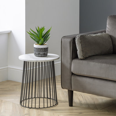 Labuguen Pedestal Round Side Table