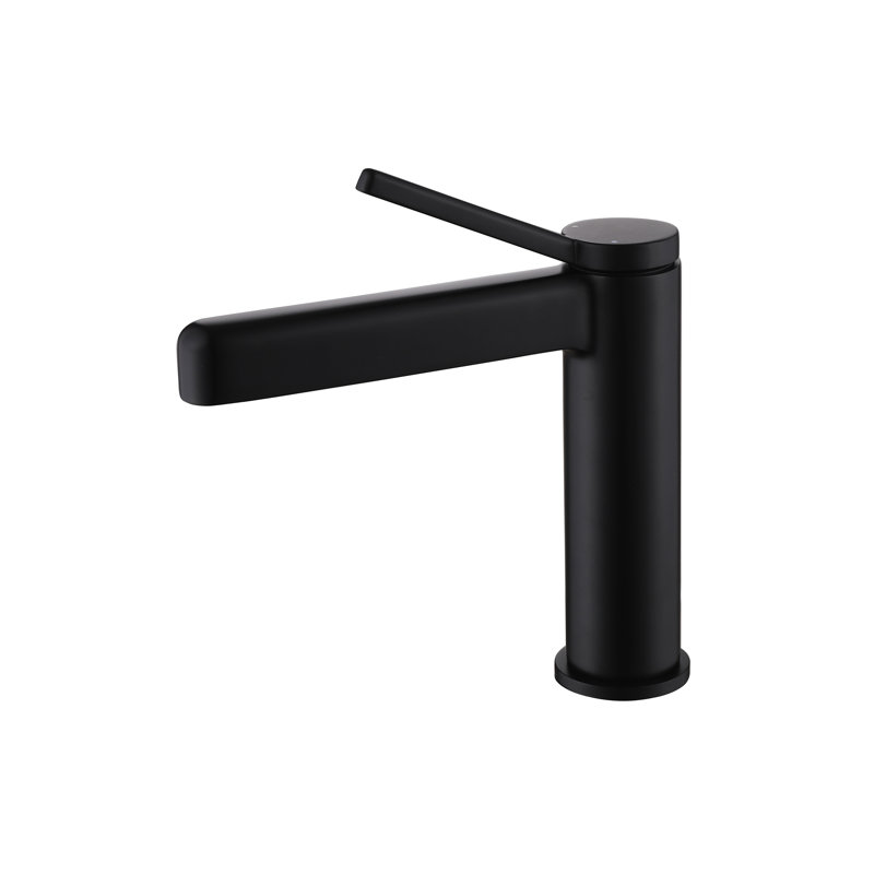 Modern Single Handle Bathroom Vessel Sink Faucet,7.2" Height With Removable Aerator, Matte Black
