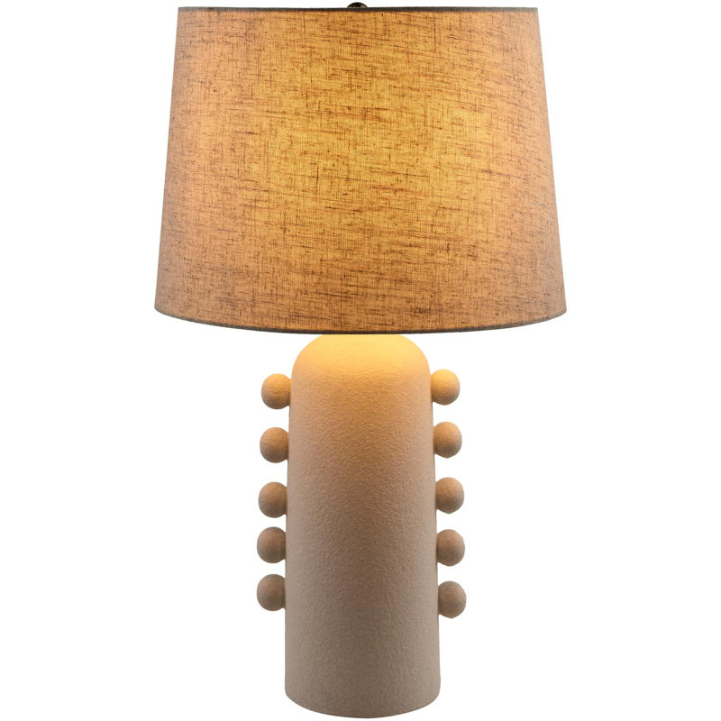Lampe de table Eilee, Blanc, Brun clair