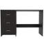 Bureau rectangulaire avec gestion des câbles et 3 tiroirs, panneau de particules noir mat, 47,5 W