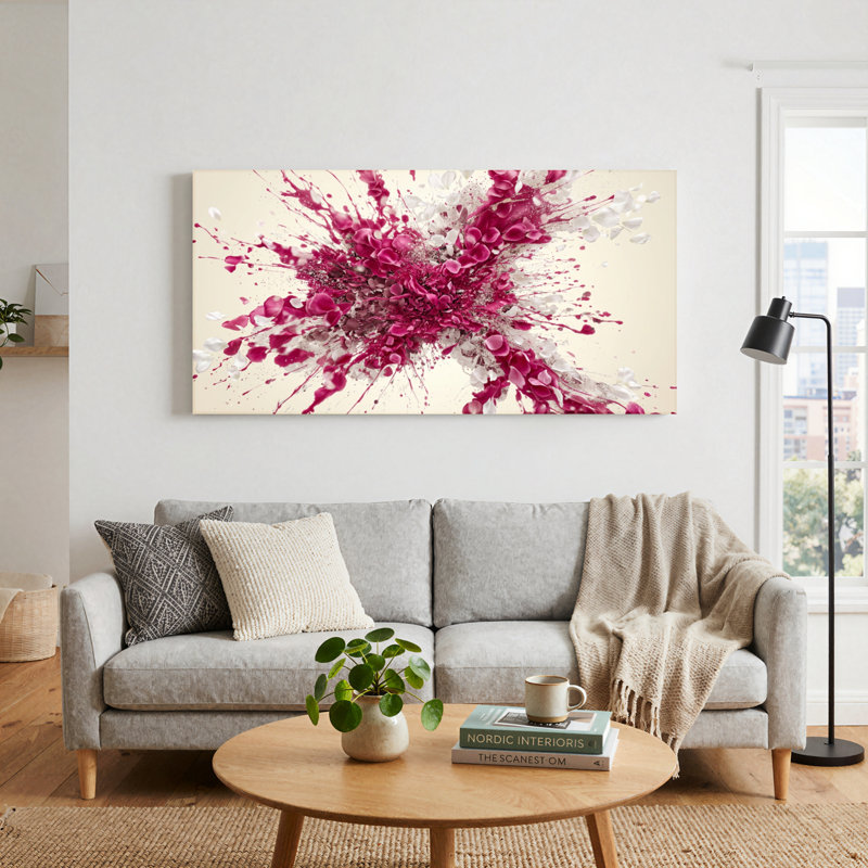 Ensemble de 1 tableau abstrait sur toile, 48“W x 24”H, Wrapped Canvas