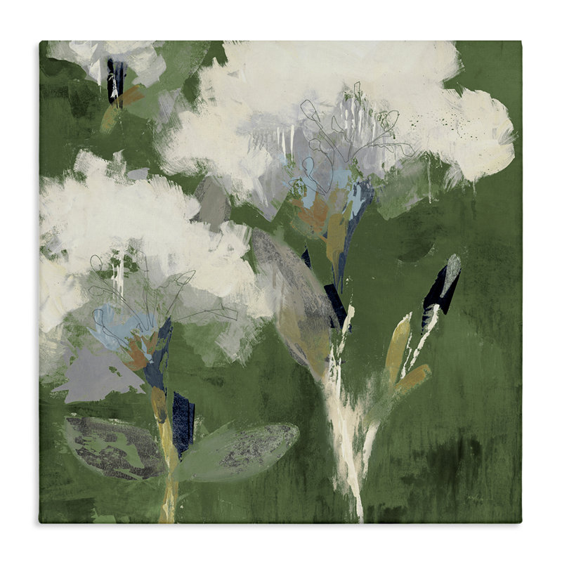 «Abstract Botanical Buds», art mural sur toile par Liz Jardine, H 17 po x l 17 po