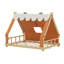 Lit de maison avec tente et éclairage-122259253-122259254