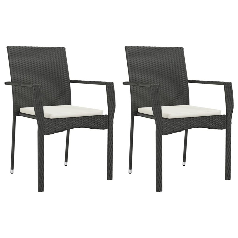  Garden Dining Set Black, Cream White
