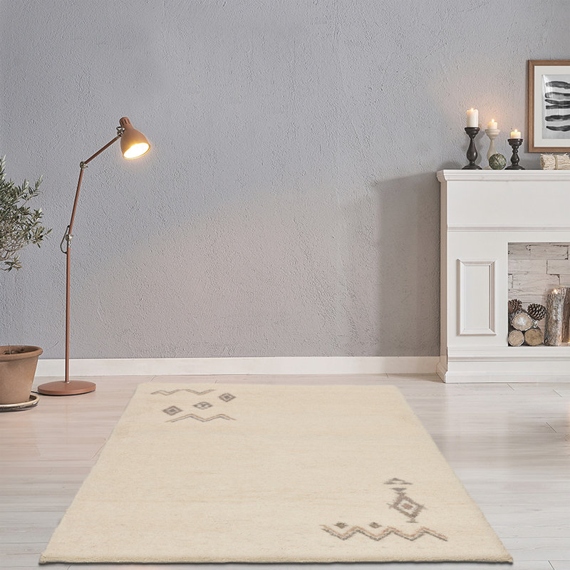 Hand Knotted Wool Cream Indoor Rug, 200cm x 300cm