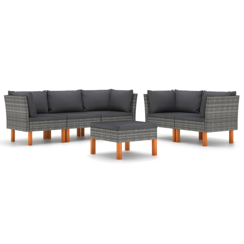 Chaise longue avec coussins Brause, Gris, Gris