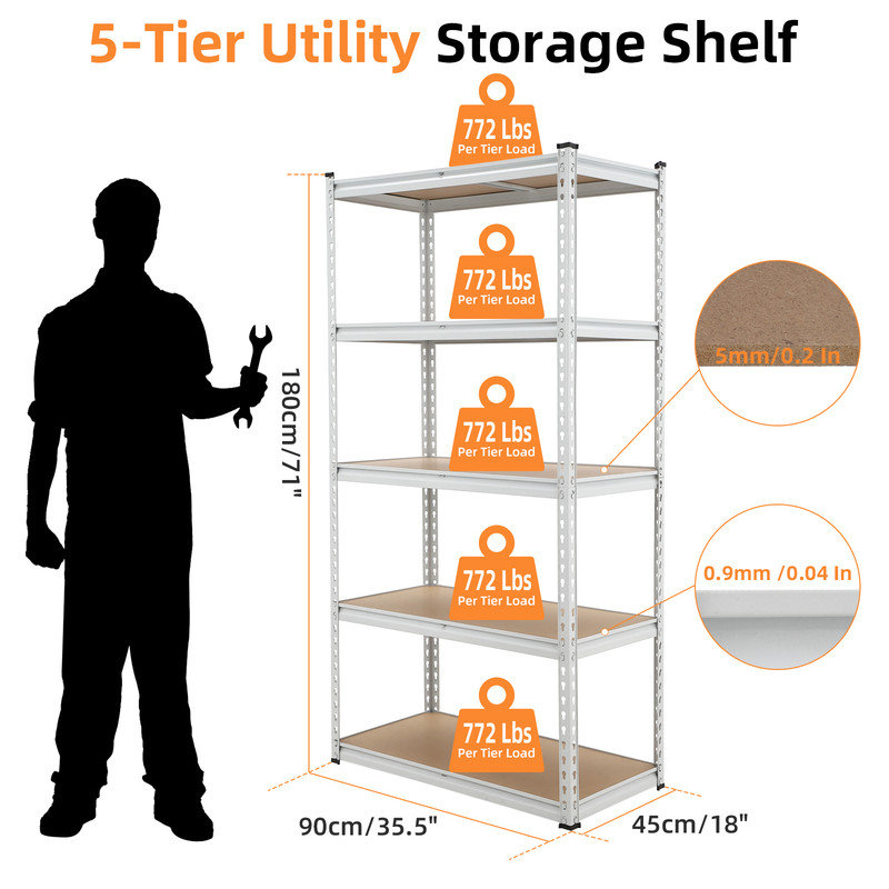90.2cm W Metal Storage Rack