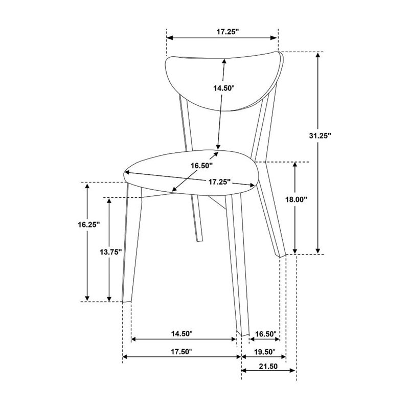 Ensemble de 2 chaises de salle à manger avec siège en similicuir