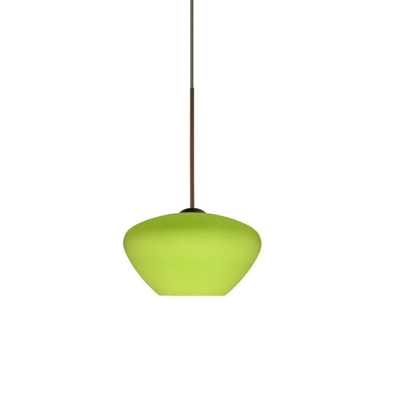 Luminaire suspendu géométrique à 1 lumière Srinivas, Bronze, DEL, Lime