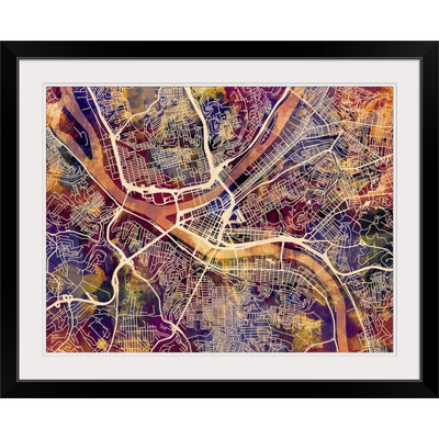«Pittsburgh Pennsylvania Street Map» par Bellen, impression