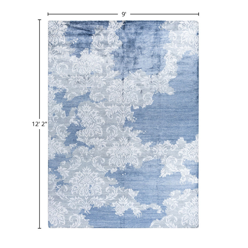 Overdyed One-of-a-Kind Rectangle 9' X 12'2" Hand Knotted Area Rug