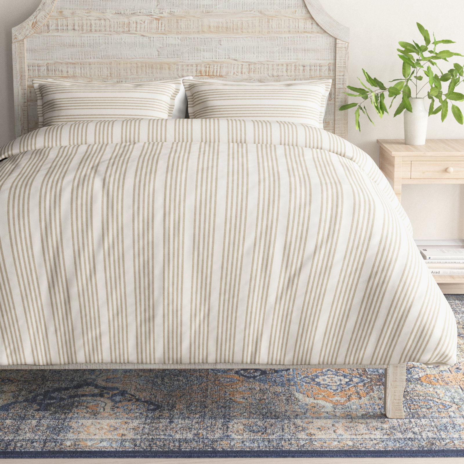 Edirne Linen Duvet Cover Set, King Duvet Cover + 2 King Shams