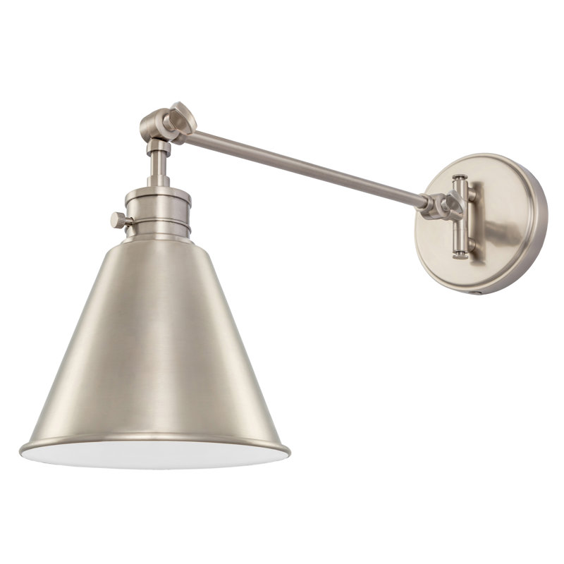 Aleithia Swing Arm Sconce, Brushed Nickel, Silver