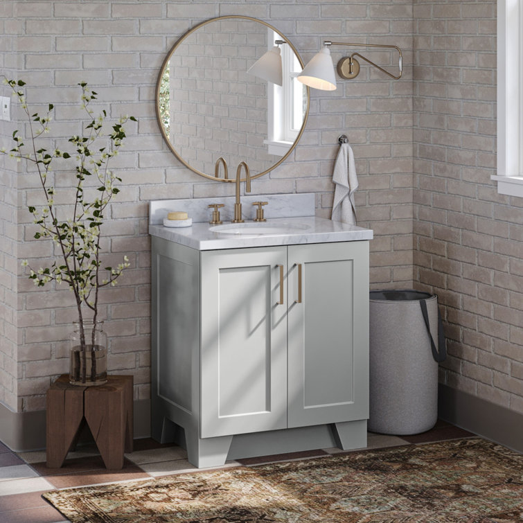 Sawyer 30'' Solid Wood Single Bathroom Vanity Base Only, Base Cabinet without Top