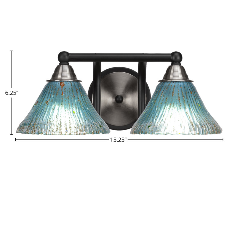 Ayrshire 2-Light Bath Bar, Matte Black/Brushed Nickel