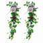 Ensemble de 2 décorations de chaises de mariage, guirlande florale artificielle de roses violettes et bleues, guirlande de fleurs retombantes de 70 cm pour la décoration d'arche ou de mur de mariage