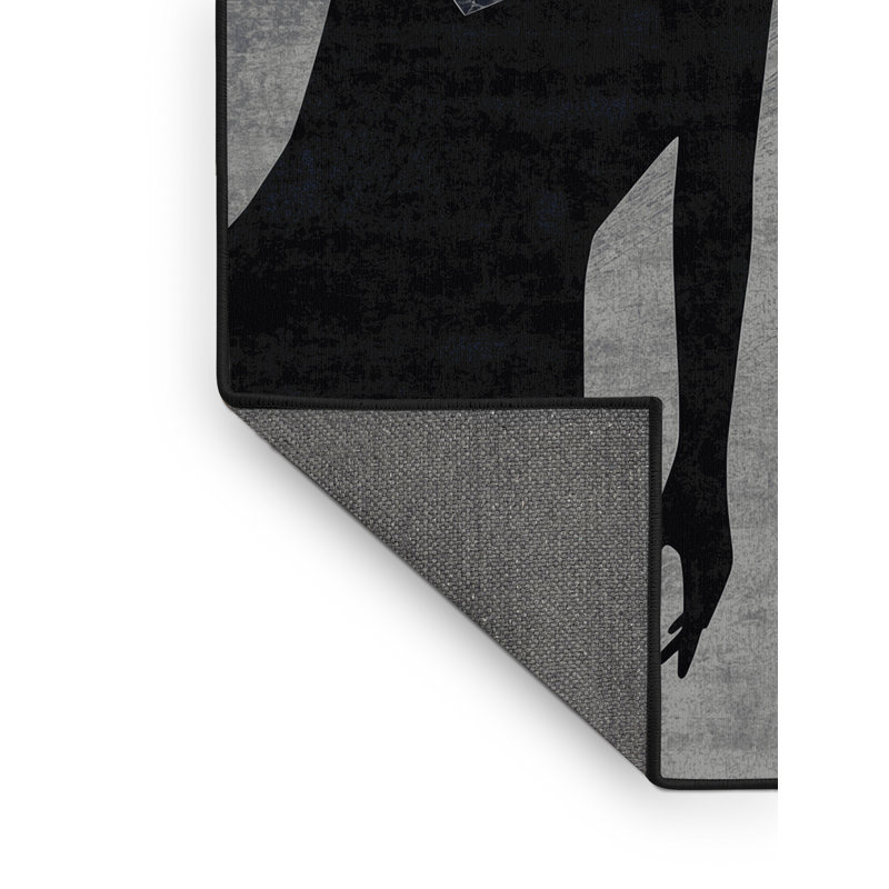 Tapis gris doux et moelleux à motif géométrique moderne à motif géométrique Jamarcus, 5 x 7