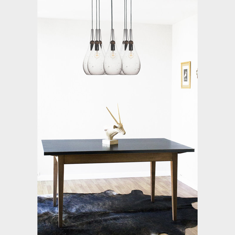 Earth 8 - Light Chandelier, Smoke Glass, Ship Rod, 72" H x 18" W x 18" D